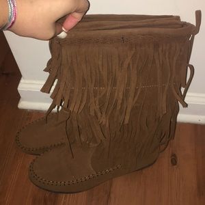 Brown Fringe Boots